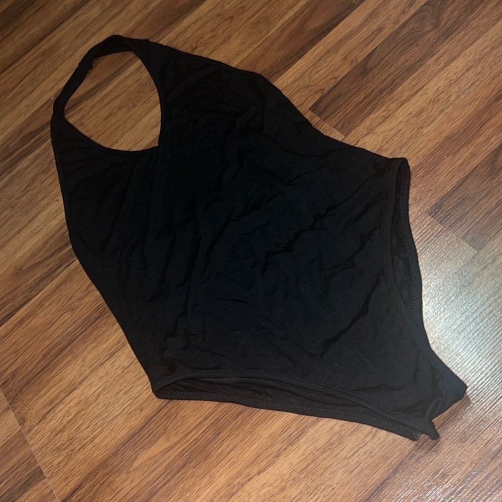 NWOT black bodysuit open back